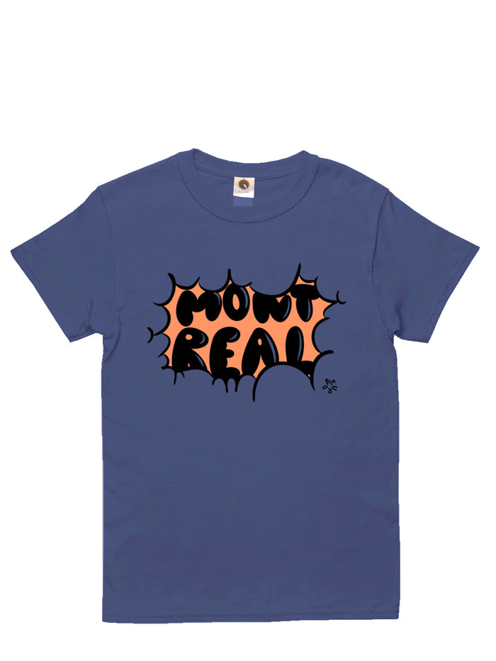 T-shirt Sneakpeek sur montréal bleu sérigraphié par l'équipe beurd