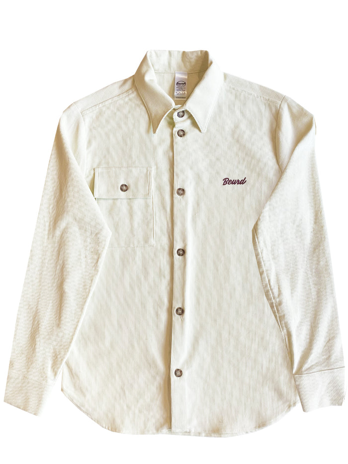 Chemise en corduroy beige en coton de la marque Beurd 