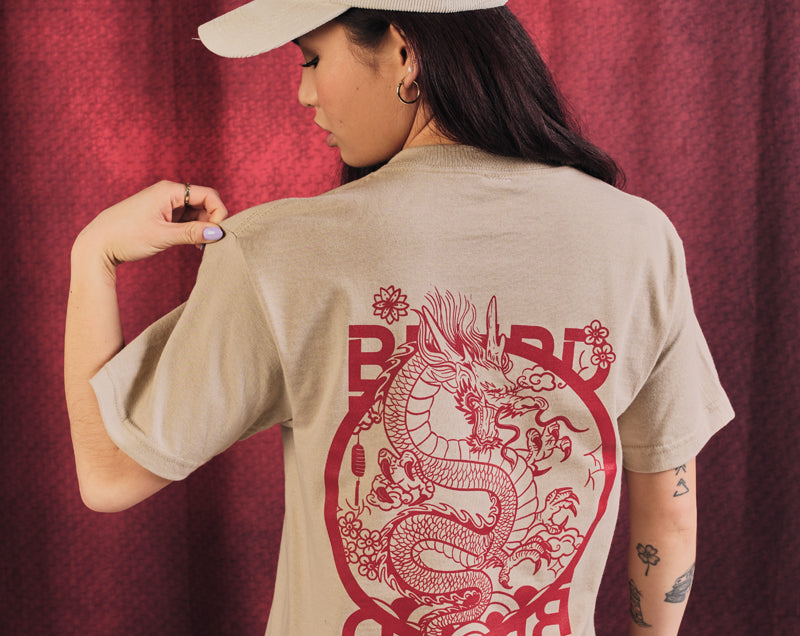 T-shirt streetwear, avec motif dragon, tendance et inspiration Japonaise