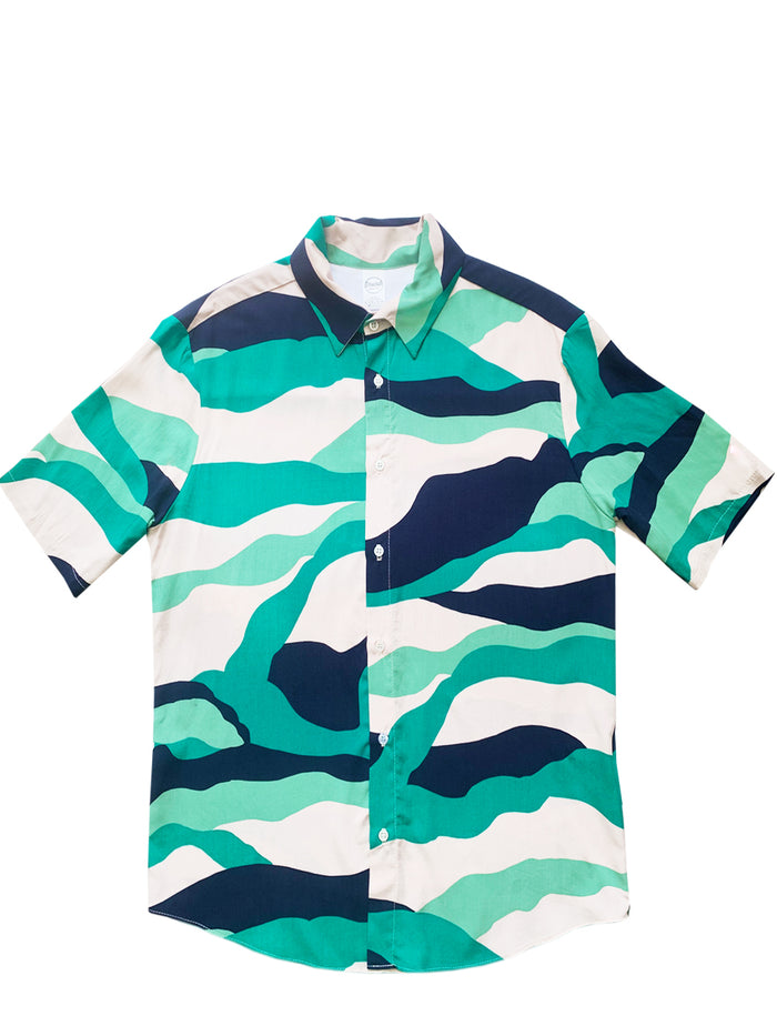 Chemise unisexe imprimé « vagues » fait à Montréal