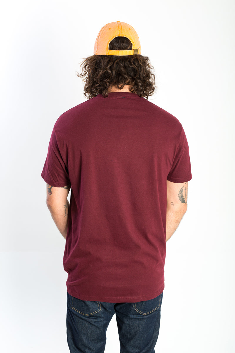 T-shirt Mtl Burger bordeaux de dos