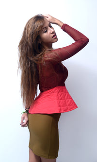 Top Peplum bordeaux