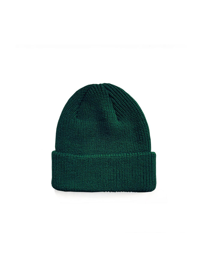 Bonnet vert forêt tendance unisexe rib