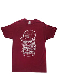 T-shirt unisexe bordeaux avec sérigraphie Mtl Burger