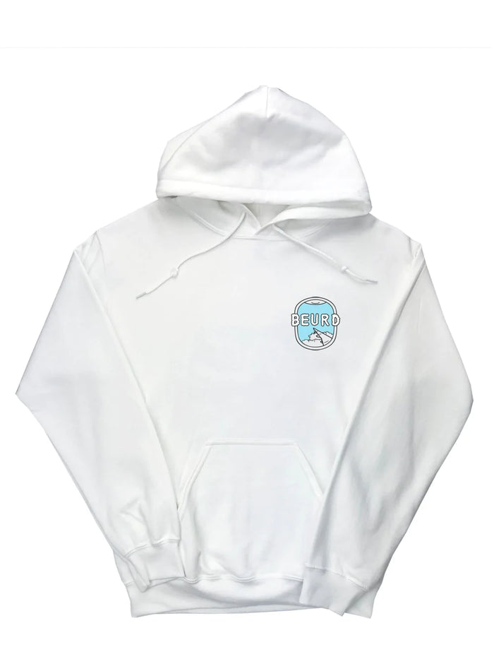 Hoodie blanc avec logo hublot de face