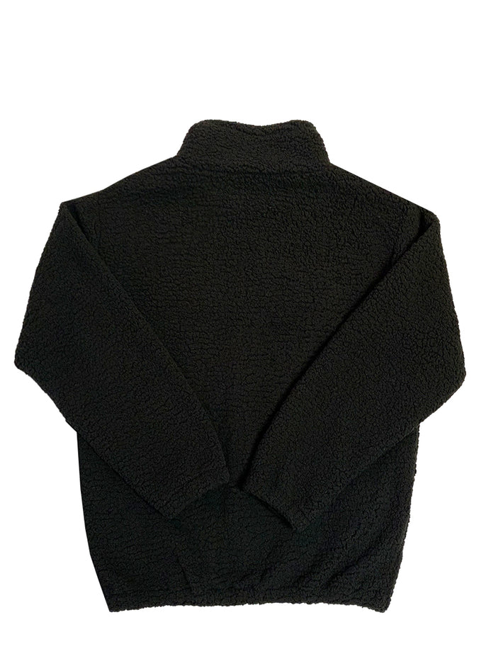 Veste noir en sherpa 100% polyester, faite à Montréal par Beurd