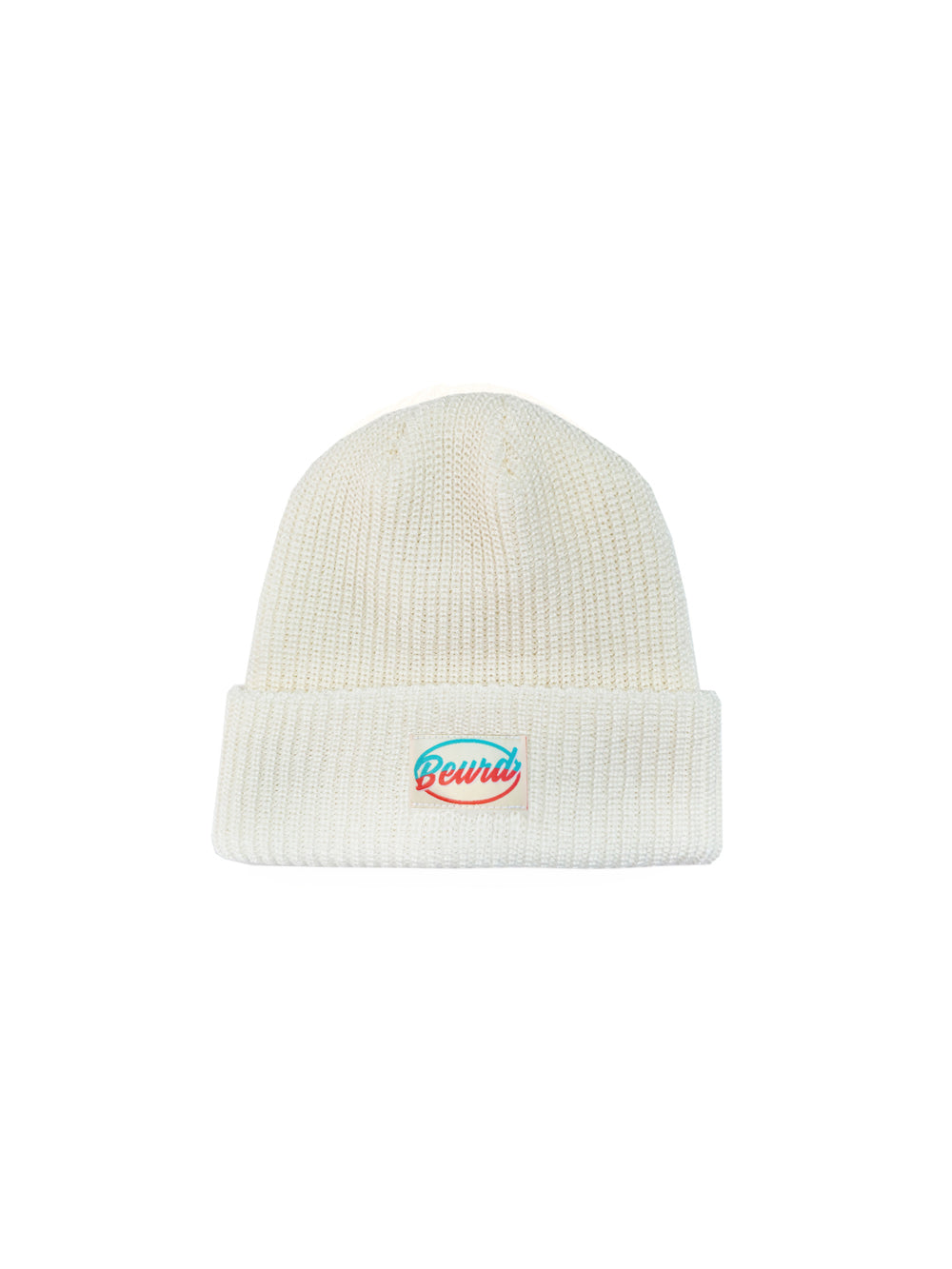 Tuque blanche de la marque montréalaise Beurd