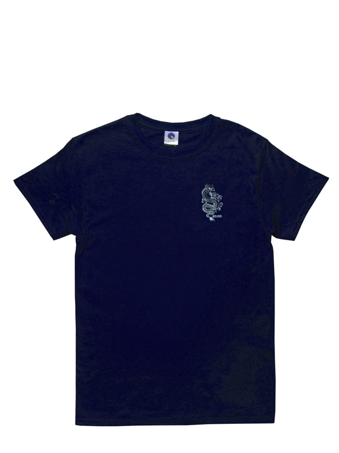 T-shirt dragon bleu vu de face 