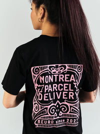 Tshirt noir, imprimé à Montreal par la marque locale Beurd