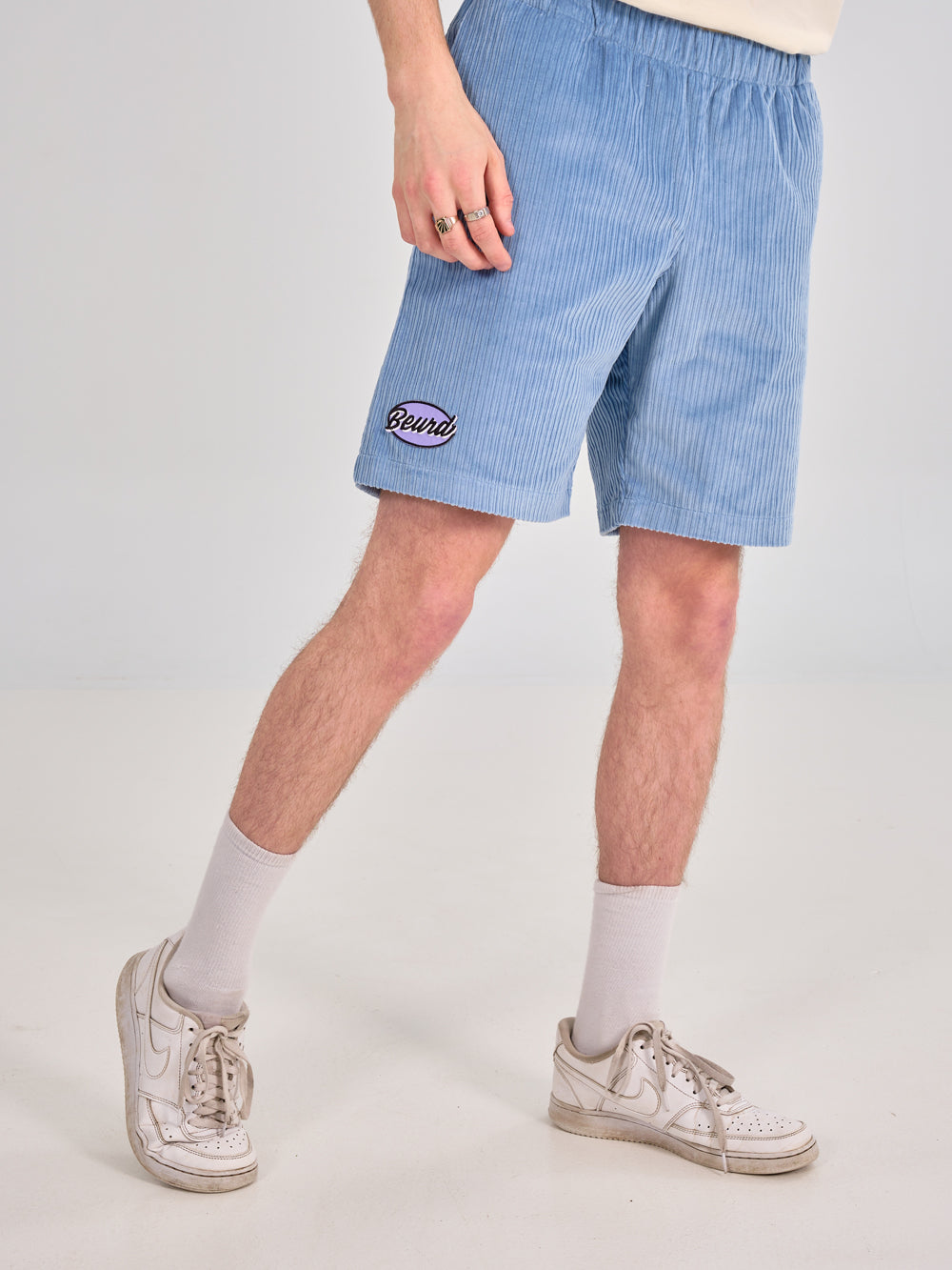 Blue corduroy shorts