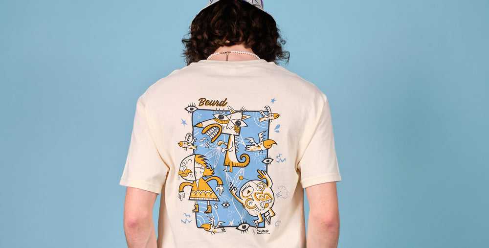 T-shirt avec imprimé coloré, unisexe et local