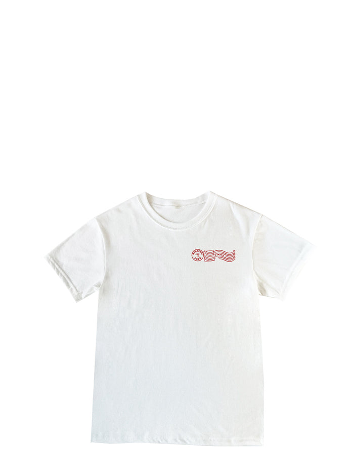 T-shirt blanc parcel delivery de la marque Beurd pour enfant