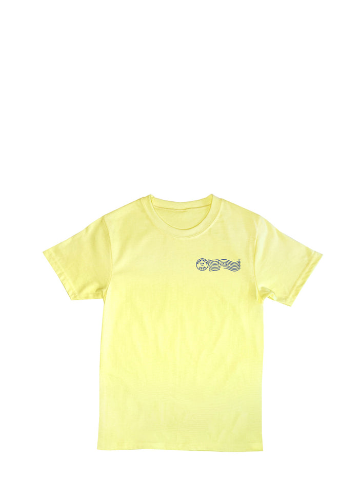 T-shirt jaune parcel delivery pour enfants, de la marque Beurd