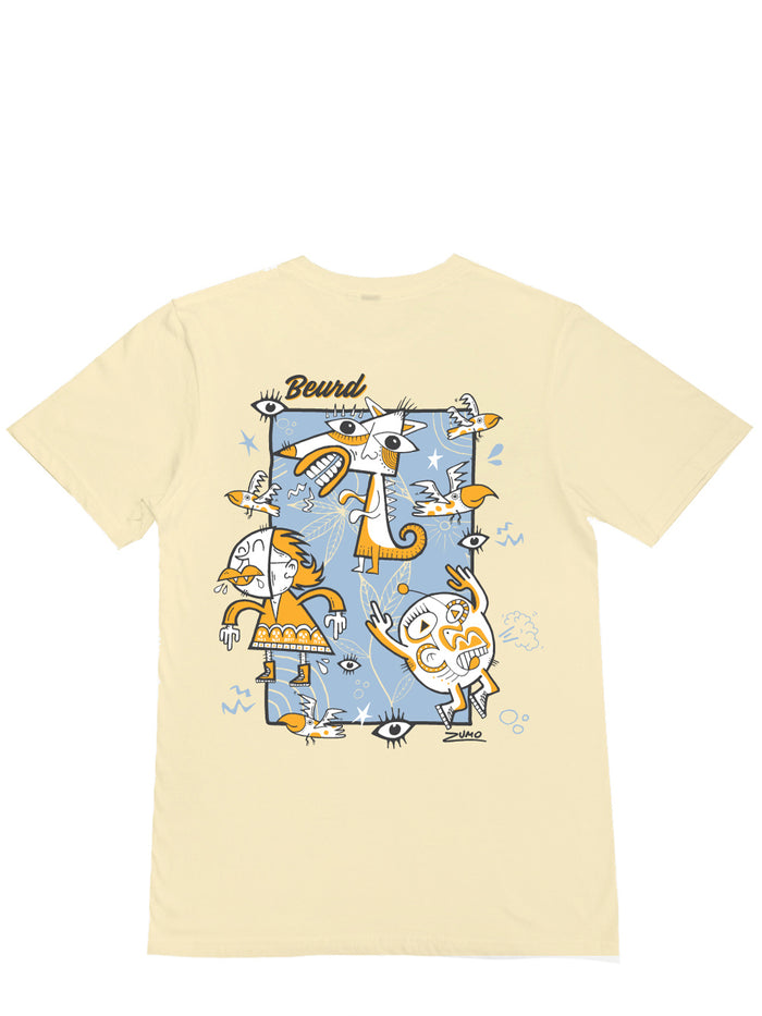 T-shirt Zumoiseau beige de la collaboration entre Zumo et Beurd