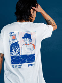 T-shirt vue de dos, dessin réalisé en collaboration avec l'illustratice Bandit Bandit, sérigraphié par Beurd à Montréal et fabriqué en Ontario