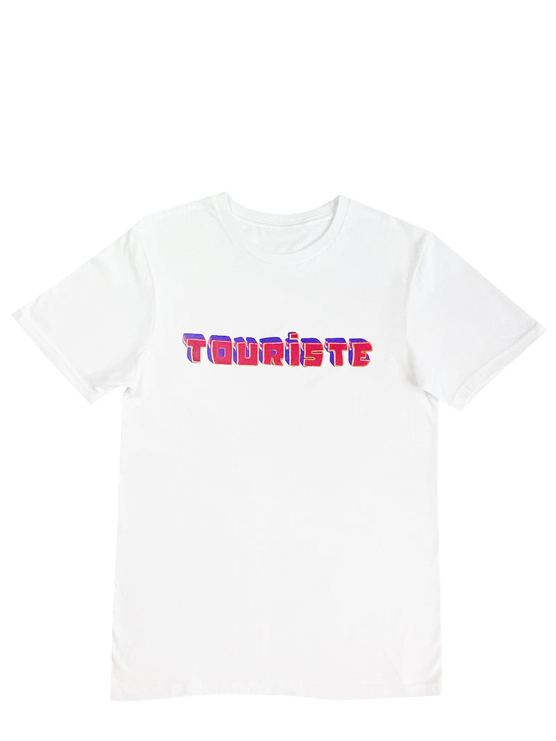 T-shirt unisexe avec imprimé « Touriste » dessin réalisé et sérigraphié par Beurd. 